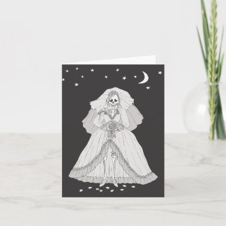 Carte Squelette de jeune mariée