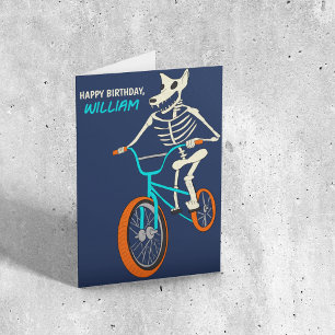 Carte Squelette de loup-garou sur un vélo BMX pour l'ann