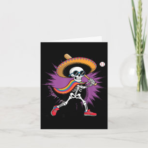 Carte Squelette de mariachi baseball cinco de mayo mexic