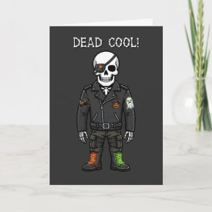Carte Squelette de motard super cool   Halloween