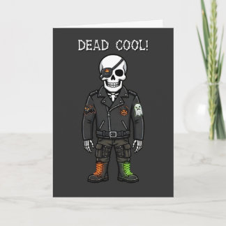 Carte Squelette de motard super cool | Halloween