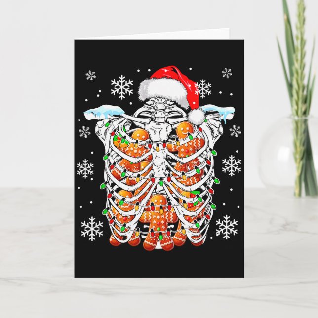 Carte Squelette de Père Noël Cage thoracique Radiographi (Devant)