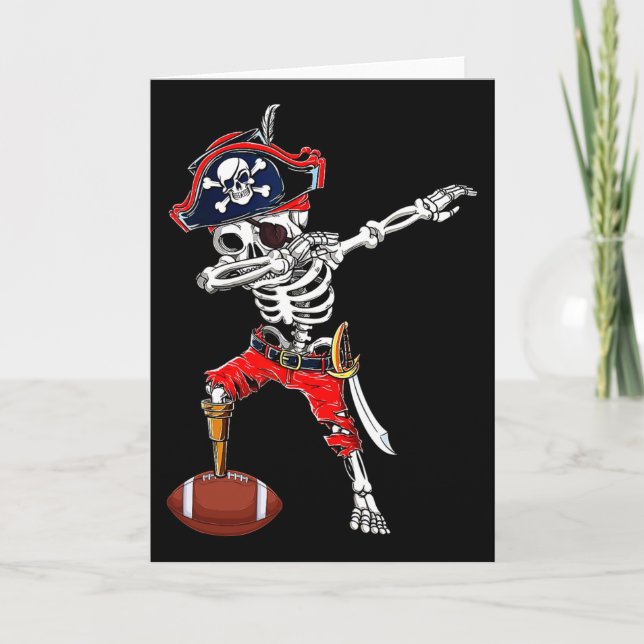 Carte Squelette de pirate Dabbing et costume d'Halloween (Devant)