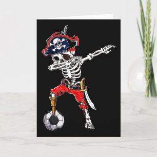 Carte Squelette de pirate et de football Dabbing Ll Cost