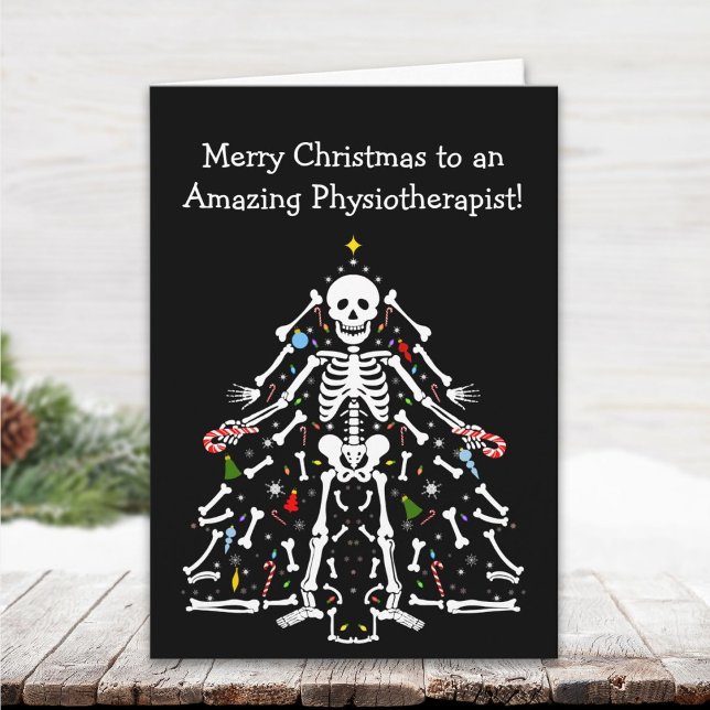 Carte Squelette de sapin de Noël de physiothérapeute (Créateur téléchargé)