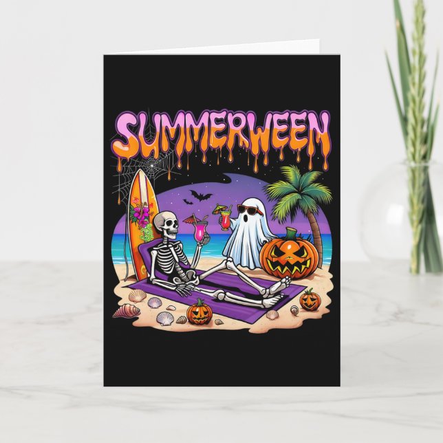 Carte Squelette de Summerween Ghost Beach Drôle de Spook (Devant)