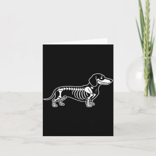 Carte Squelette de teckel Halloween Chien saucisse
