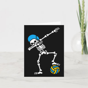 Carte Squelette de water-polo de Halloween amusant en tr