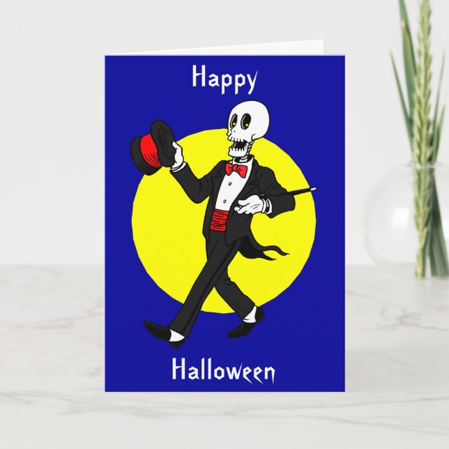 Carte Squelette d'Halloween dans la suite Tuxedo (Devant)