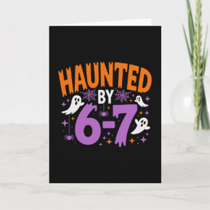 Carte Squelette d'Halloween ensorcelé Numéro Six Sept
