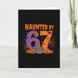 Carte Squelette d'Halloween ensorcelé Numéro Six Sept en