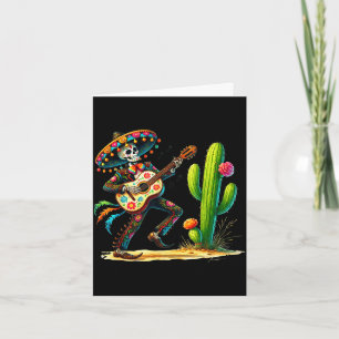 Carte Squelette d'homme cinco de mayo mariachi fête guit