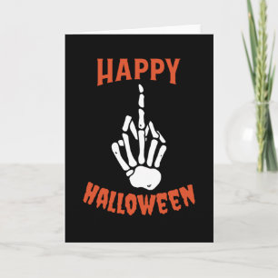 Carte Squelette Doigt Moyen Joyeux Halloween
