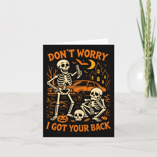 Carte Squelette drôle d'Halloween  (Devant)