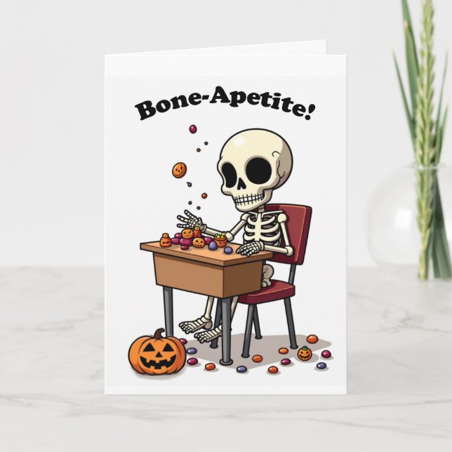 Carte Squelette drôle d'Halloween pour quiconque a un ap (Devant)