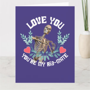 Carte Squelette Drôle Saint Valentin Côtes Mate Humour G
