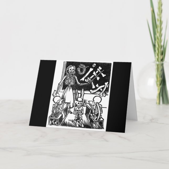 Carte Squelette Enseignant et Étudiants "Jour des Morts" (Devant)