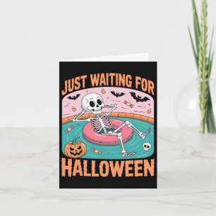Carte Squelette Été éffrayant En Attente D'Halloween