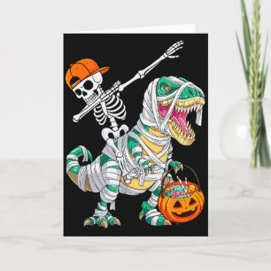 Carte Squelette faisant du cheval danse Dab dinosaure T