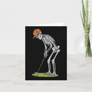 Carte Squelette Golf Halloween Golfeur Joueur de Golf Dr