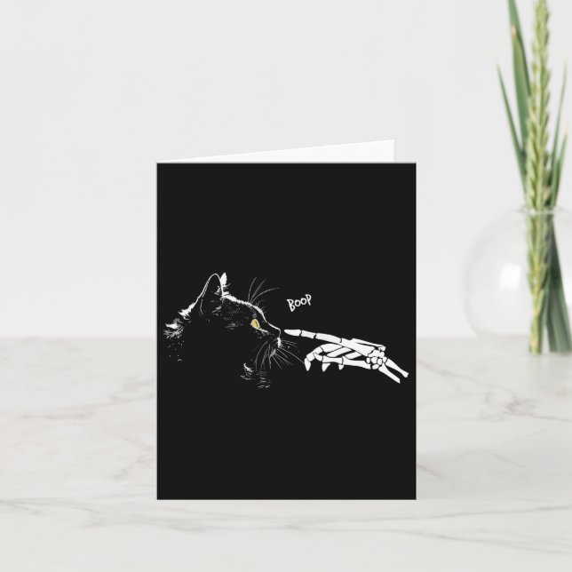Carte Squelette Halloween Cute Black Cats Pet K (Devant)