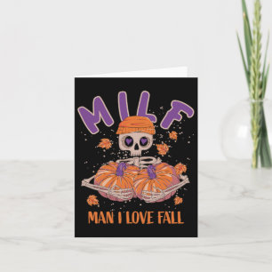Carte Squelette homme j'aime l'automne plaisir squelette