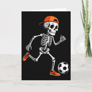 Carte Squelette jouant au football garçons hommes drôle