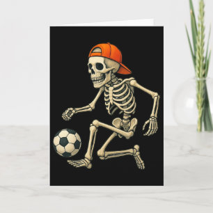 Carte Squelette jouant au football Graphique Halloween