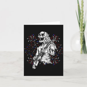 Carte Squelette Jouant De La Guitare 4 Juillet Drôle Roc
