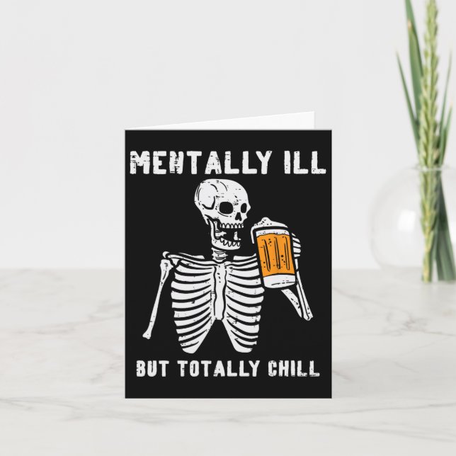 Carte Squelette Malade Mentalement Totalement Détendu Am (Devant)