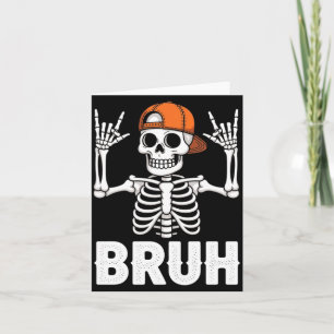 Carte Squelette Rock On Bro Halloween pour hommes garçon