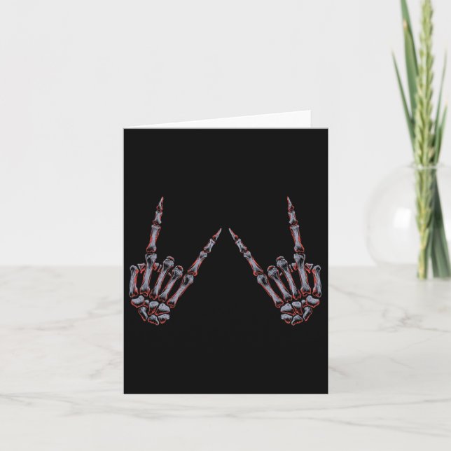 Carte Squelette Rock On Rock And Roll Mains - Pour Conce (Devant)