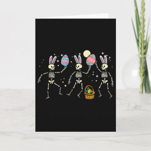 Carte Squelettes de Pâques œufs dansants os drôles homme