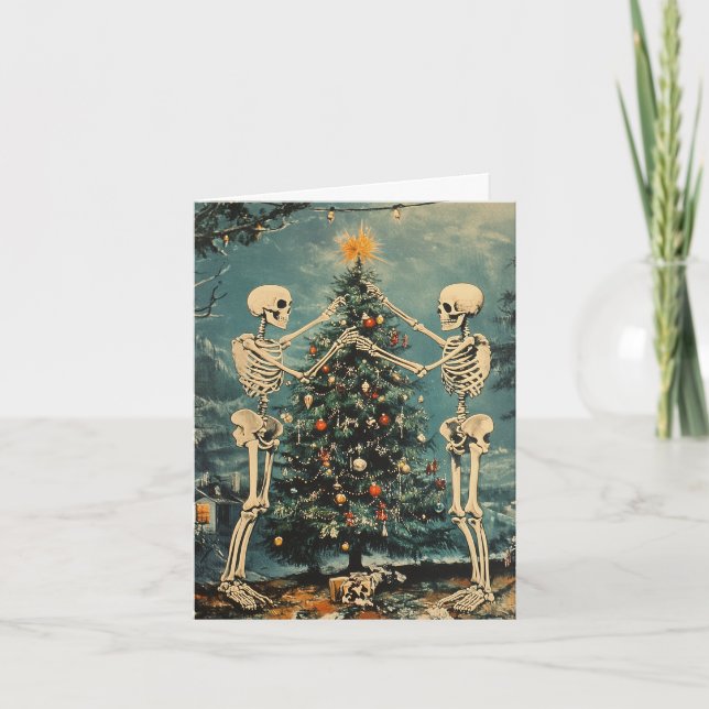 Carte Squelettes décorant les arbres (Devant)