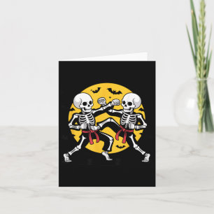 Carte Squelettes d'Halloween Karaté Arts Martiaux