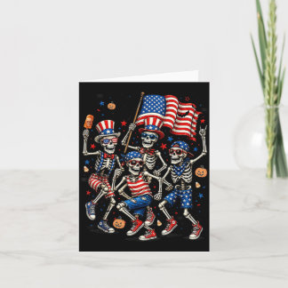 Carte Squelettes Patriotiques Cadeau Drôle et Effrayant 