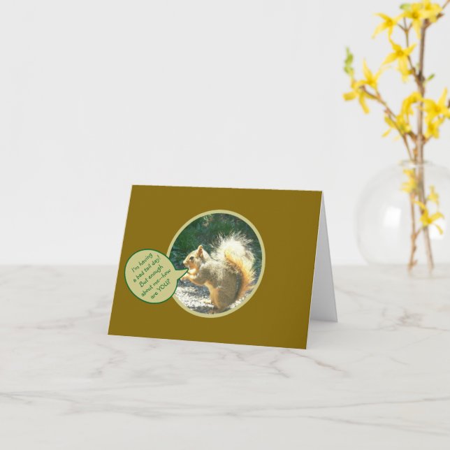 CARTE SQUIRREL/AVOIR UNE MAUVAISE JOURNÉE DE DÉBIT/HUMOU (Fleur jaune)