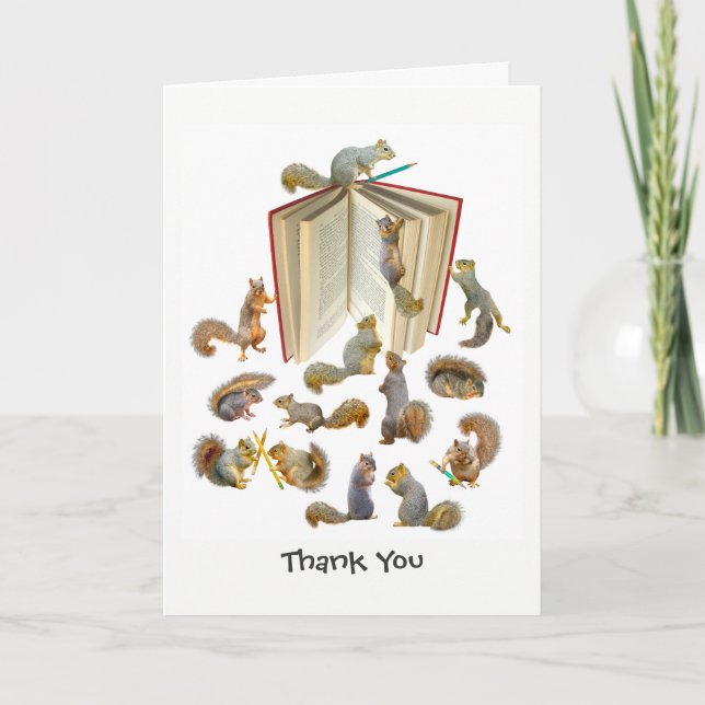 Carte Squirrel School Thank You Card (Devant)