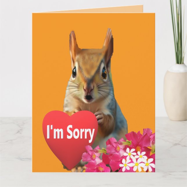 Carte Squirrelly Sweet Heart Apology Card (Devant)