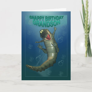 Carte Srary Birthday Happy Crocodile Underwater View