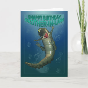 Carte Srary Birthday Happy Crocodile Underwater View