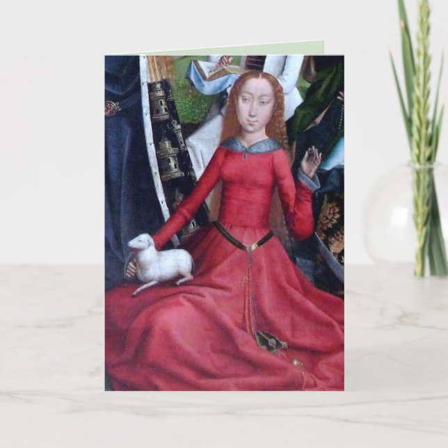 Carte St. Agnes avec son agneau (détail; M 070) (Devant)