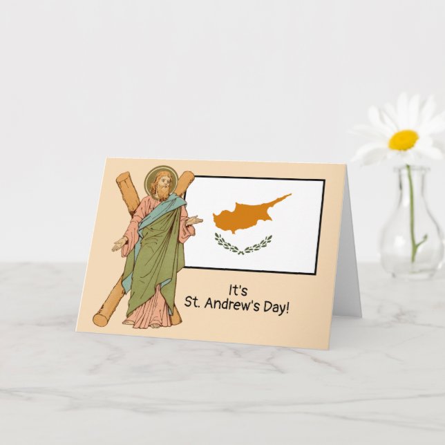 Carte St. Andrew (RLS 01) avec le drapeau de Chypre Fête (Petite plante)
