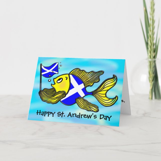 Carte St. Andrew's Day GREETING CARD funny cartoon (Devant)