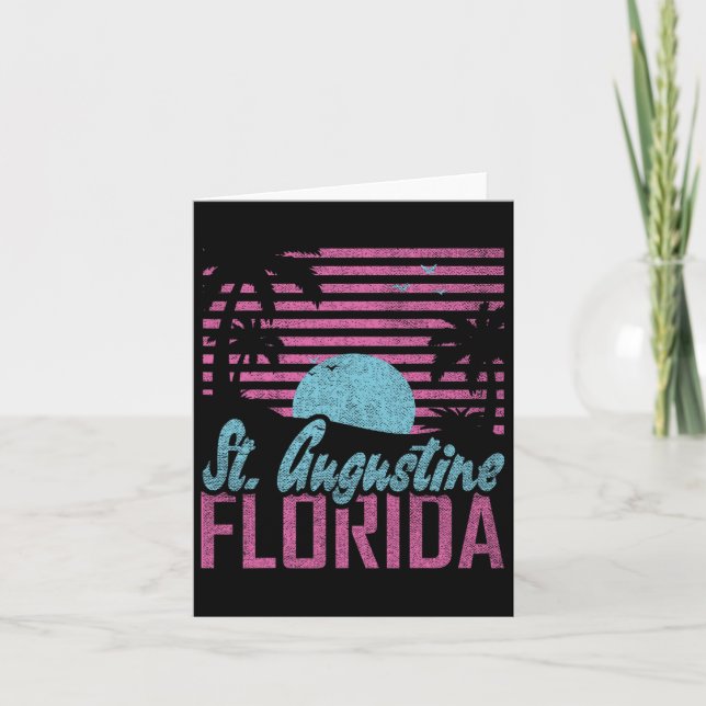 Carte St. Augustine Floride Fl Citron État Miami Vibes  (Devant)