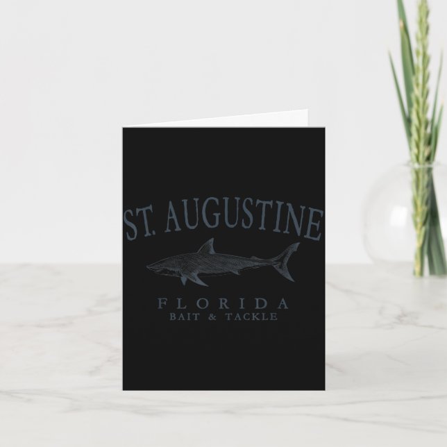 Carte St augustine floride requin rétro ardoise art pêch (Devant)