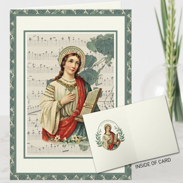 Carte St. Cecilia Choeur Religieux Orgue Piano (Créateur téléchargé)