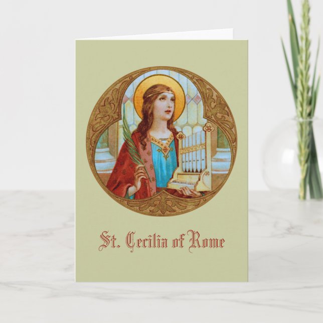 Carte St. Cecilia de Rome (BK 003) Salutation blanche (Devant)