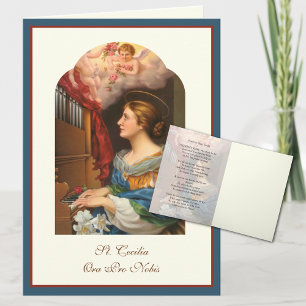 Carte St. Cecilia Patron du martyr religieux musicien
