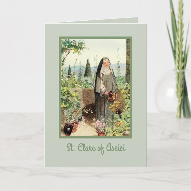 Carte St Clare of Assisi Watering Flowers (M 065) (Devant)
